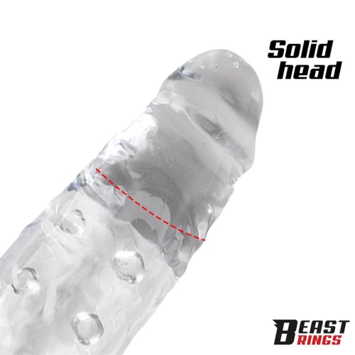 Удлиняющая насадка на пенис с петлей на мошонку прозрачная Intoyou Penis Sleeve Wake Up The Beast - 3