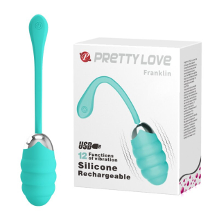Віброяйце з рельєфним дизайном бірюзове PrettyLove Franklin