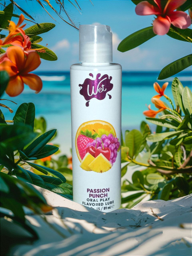 Оральный лубрикант на водной основе со вкусом маракуйи Wet Flavored Gel 89 мл - 3