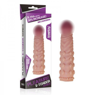 Реалістична Подовжуюча насадка на член з рельєфом закрита lovetoy тілесна