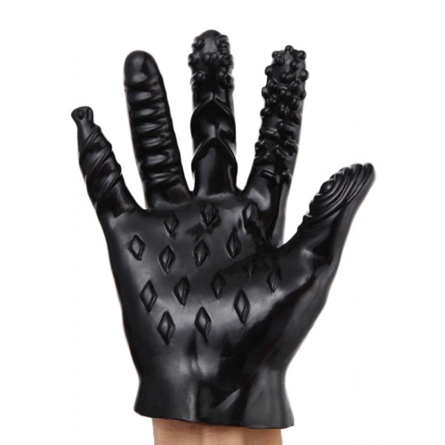 Силіконові рукавички для фістингу чорні Ohyeah Masturbate Gloves - 1