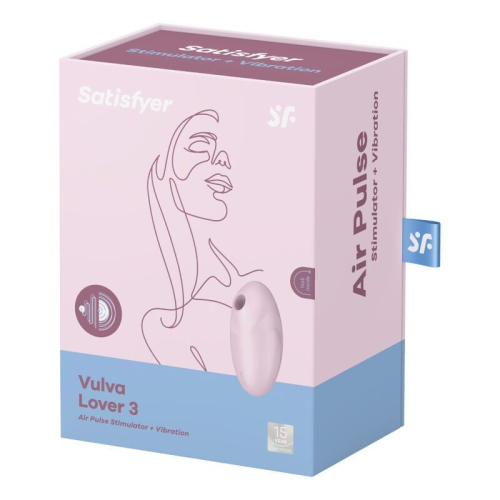 Вібратор із вакуумною стимуляцією клітора рожевого кольору Satisfyer Vulva Lover 3 - 4