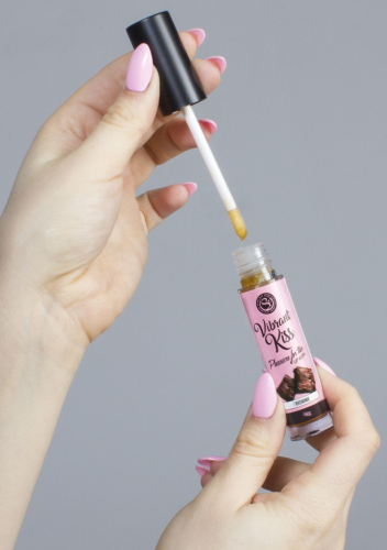 Блиск для губ з ефектом вібрації зі смаком брауні Secret Play Vibrant Kiss, 6 грам - 3