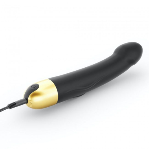 Вібратор реалістичний з силікону чорний Dorcel Real Vibration M Gold 2.0 - 2