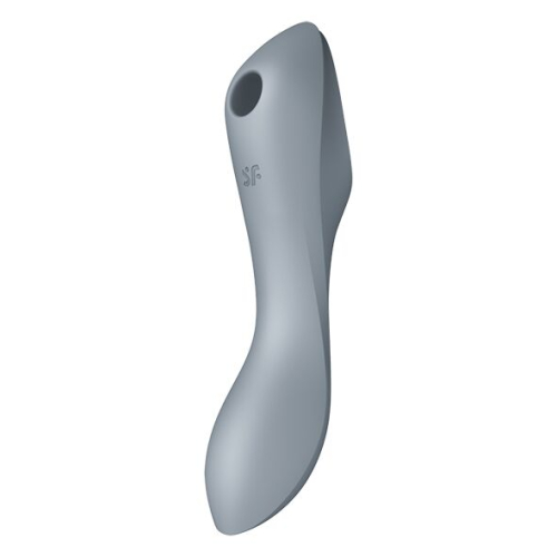 Вакуумний вібростимулятор для клітора силіконовий сірий Satisfyer Curvy Trinity 3 - 1