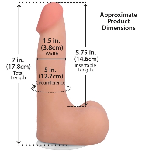 Фаллоимитатор реалистичный на съемной присоске телесный Doc Johnson The Realistic Cock ULTRASKYN - 7 Inch with Balls Vanilla - 5