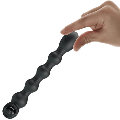 Вібратор анальний кулястий чорного кольору Lybaile MR PLAY Vibrating Anal Plug - 7