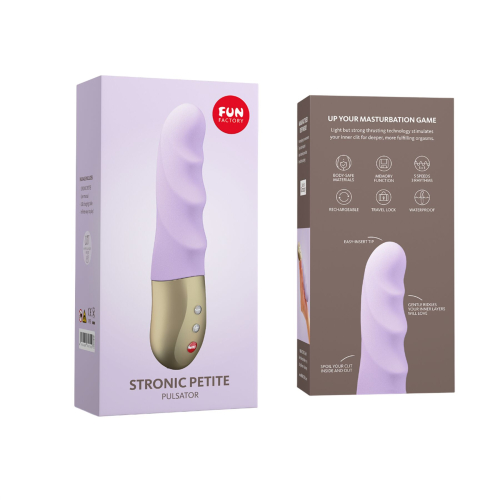 Мини пульсатор ребристый для стимуляции клитора сиреневого цвета Fun Factory Stronic Petite - 8