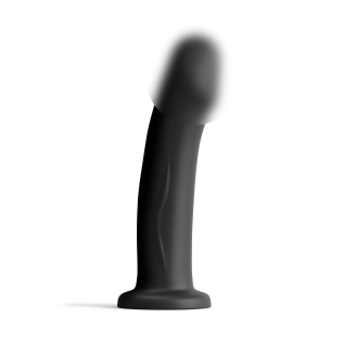 Насадка для страпону на присосці термоактивна силіконова чорного кольору Dorcel Real Pleasure розмір L