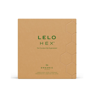 Презервативы тонкие и суперпрочные из органического латекса LELO HEX Condoms Organic 36 штук