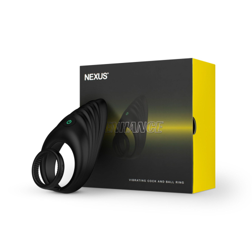 Эрекционное виброкольцо черного цвета Nexus Enhance - 5