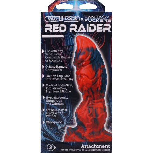 Фэнтезийный фаллоимитатор на присоске красный Doc Johnson Vac-U-Lock x Fantasy Fuckers Red Raider - 7