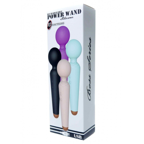 Вибромассажер Ванд в форме микрофона телесного цвета Boss series Rechargeable Power Wand - 5
