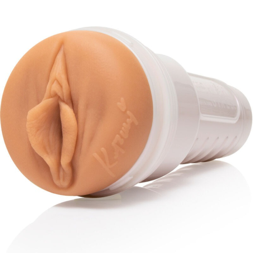Мастурбатор Вагина в колбе порноактрисы Kazumi бежевого цвета Fleshlight - 2