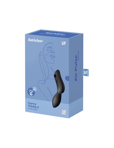 Вакуумний кліторальний вібростимулятор з пульсацією чорний Satisfyer Curvy Trinity 2 - 4