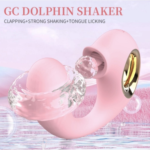 Вибратор для точки G с вакуумной стимуляцией клитора розового цвета Cnt Dolphine Licker - 3