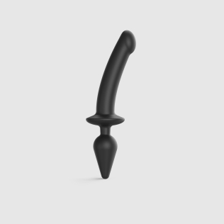 Анальная пробка с фаллоимитатором черного цвета размер XXL Strap On Me PLUG IN DILDO