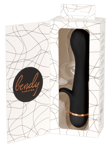 Вібратор тюльпан силіконовий чорного кольору Bendy Tulip Vibrator - 9