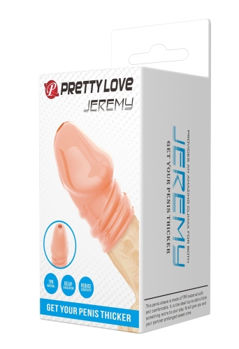 Насадка на член ребриста гелева тілесного кольору Lybaile Pretty Love Jeremy - 12
