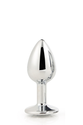 Анальная пробка серебристая с бесцветным камнем 7,1 х 2,7 см Dream Toys Gleming Love - 4