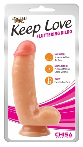 Фалоімітатор 17,5 / 4 см на присоску реалістичний бежевий CHISA Keep Love Fluttering Dildo - 5