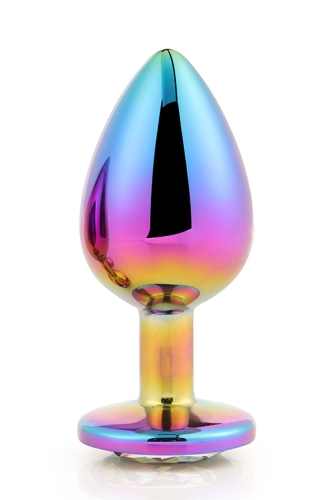 Анальна пробка райдужна з райдужним каменем 9,5 х 4,3 см Dream Toys Gleming Love - 3