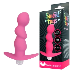 Вібратор для вагінальної і анальної стимуляції SWEET TOYS L 95 мм d 27 мм, Колір Рожевий