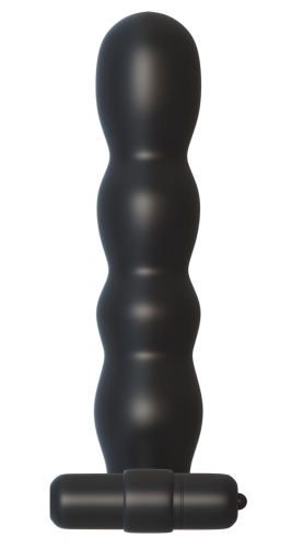 Вибронасадка на член для двойного проникновения черного цвета Posable Partner Double Penetrator - 4