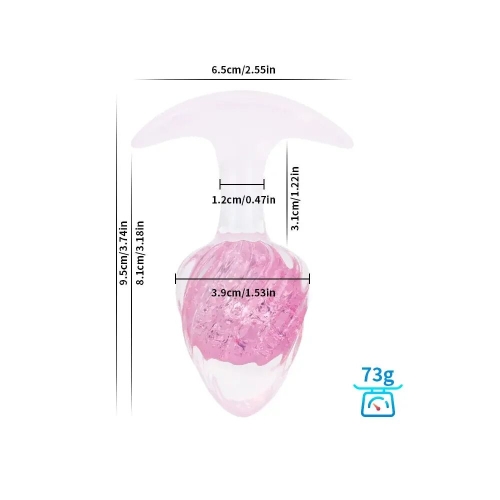 Анальная пробка силиконовая розовая Liebe Seele Icecream-shaped Crystal Anal Plug размер Medium - 2