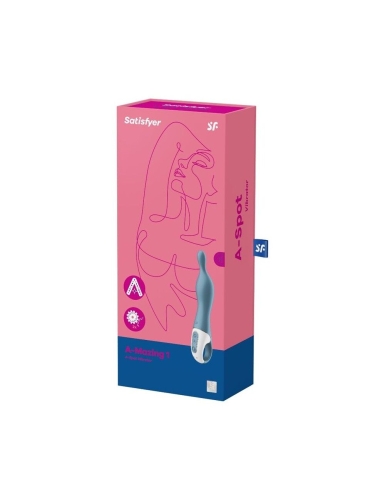Вибромассажер для стимуляции точки G водонепроницаемый синий Satisfyer A-Mazing 1 - 4