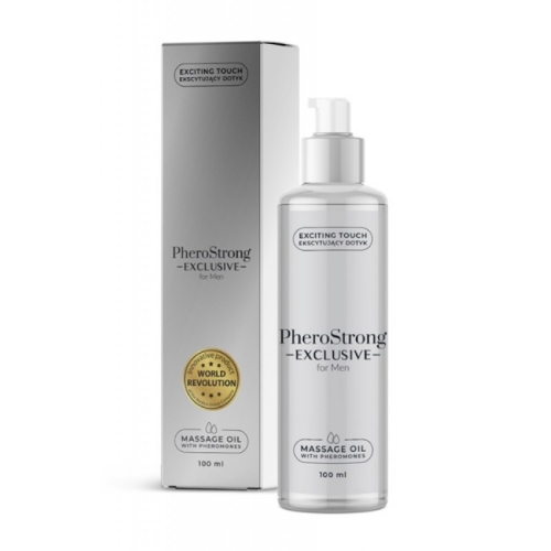 Масажне масло з збуджуючими феромонами для чоловіків PheroStrong Exclusive for Men Massage Oil 100мл - 1