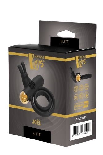 Ерекційне віброкільце Чорне для пеніса Dream Toys ELITE JOEL LUXXE - 4