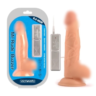 Вибратор реалистичный на присоске Mr. Rude Buzzer Flesh 8.5 телесный
