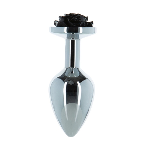 Металлическая анальная пробка Lux Active Rose Anal Plug черная - 1