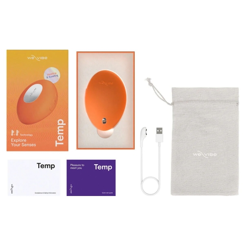 Вібратор для стимуляції клітора з підігрівом оранжевий We-Vibe Temp Tangerine - 10