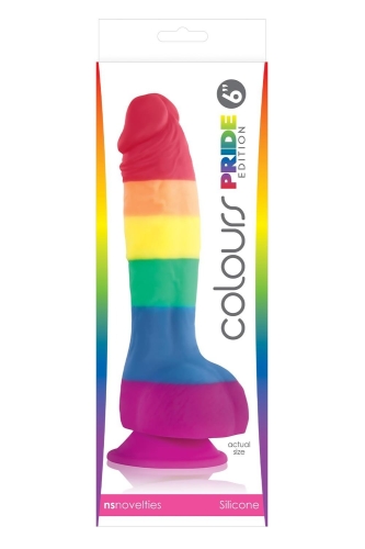 Фалоімітатор реалістичний на присосці райдужний NS Novelties на Colours Pride Edition - 6