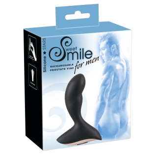 Массажер простаты силиконовый с вибрацией черного цвета Sweet Smile Prostate Vibrator 