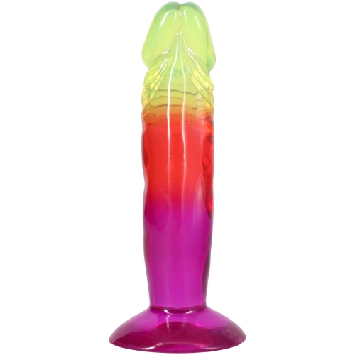 Фалоімітатор реалістичний на присосці райдужний Doc Johnson Crystal Jellies - 6.5 - 4
