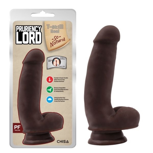 Фаллоимитатор реалистичный на присоске темно коричневого цвета Chisa Pruriency Lord - 2