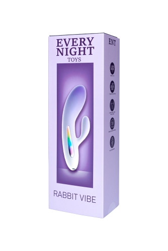 Мини вибратор кролик с цветным светодиодом сиреневый градиент Every Night Toys 7 режимов вибрации - 5