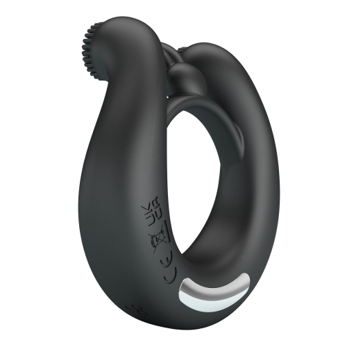 Эрекционное виброкольцо на член черное LYBAILE Pretty Love DAHLIA Vibrant Penis Ring - 5