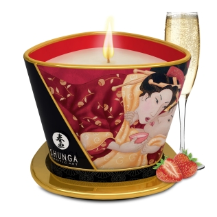 Масажна свічка з ароматом полуниці та шампанське SHUNGA Sparkling Strawberry Wine 170 мл