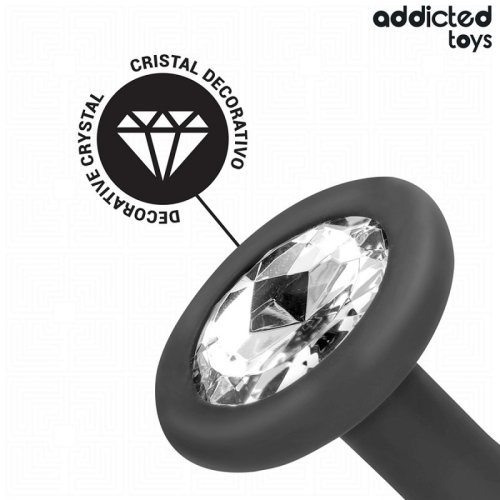 Набор анальных пробок силиконовых черных с камушками Addicted Toys Set Of 3 Anal Plug Silicone Jewel - 3