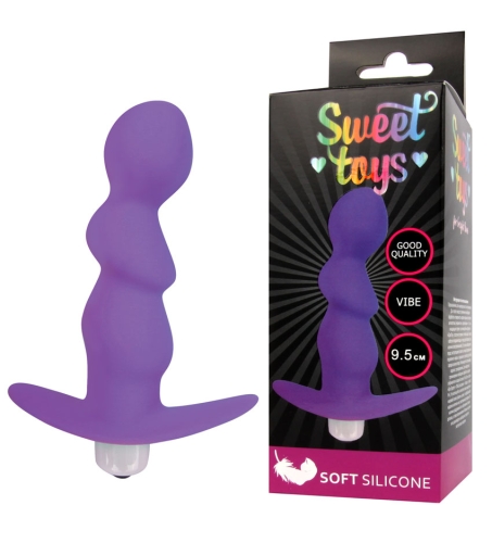 Вібратор для вагінальної і анальної стимуляції SWEET TOYS L 95 мм d 27 мм, Колір Фіолетовий - 1