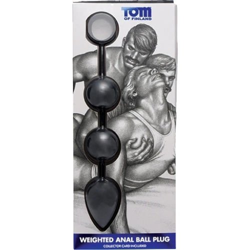 Силіконові анальні кульки обважнені чорні Tom of Finland - 4