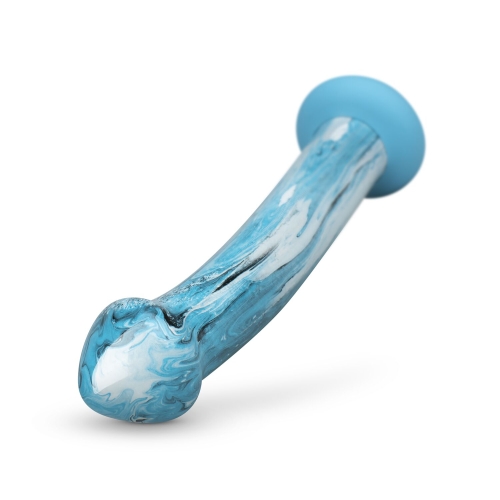 Скляний ділдо для стимуляції точки G блакитний Gildo Ocean Ripple - 4