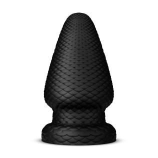 Анальная пробка черного цвета BUTTR Cold Blooded Scaled Butt Plug