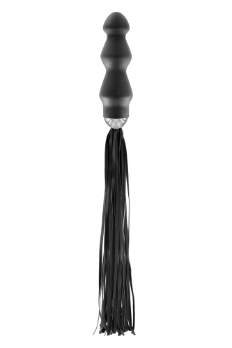 Анальный плаг с хвостиком плёткой чёрный Fetish Tentation Whip with Plug Handle - 1