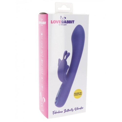 Вибратор с отростком для клитора бабочкой фиолетового цвета Toy joy Fabulous Butterfly Vibrator - 6