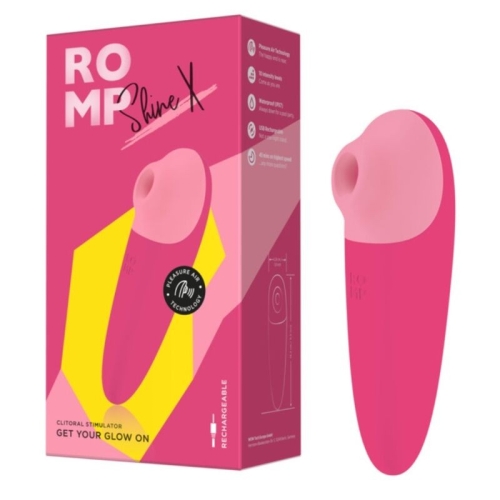 Клиторальный вакуумный стимулятор розовый Romp Shine X Clitoral Suction 10 Levels - 1